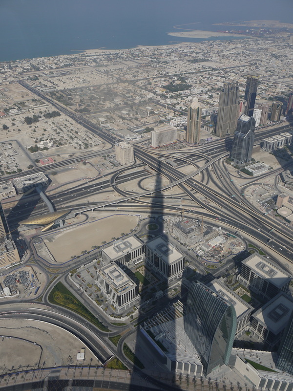 Travelling up the Burj Khalifa, Dubai, the tallest building in the world